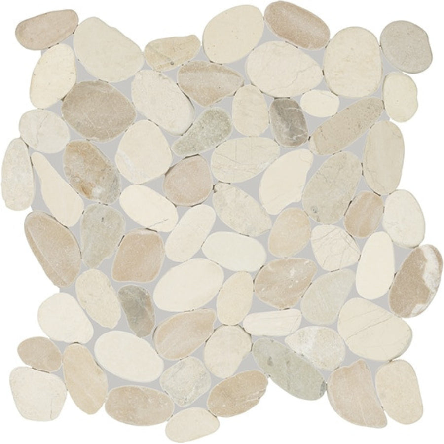 Daltile Pebble Oasis 13" X 13" Flat Pebble Seashell