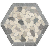 Daltile Pebble Oasis 12" X 10" Framed Hex Pebble Harbor