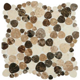 Daltile Fashion Accents 12" X 12" Irregular Shape Mosaic Pebbles Brown