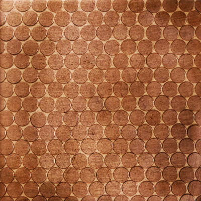 Daltile Metallica 1" X 1" Penny Rounds Oxidized Copper