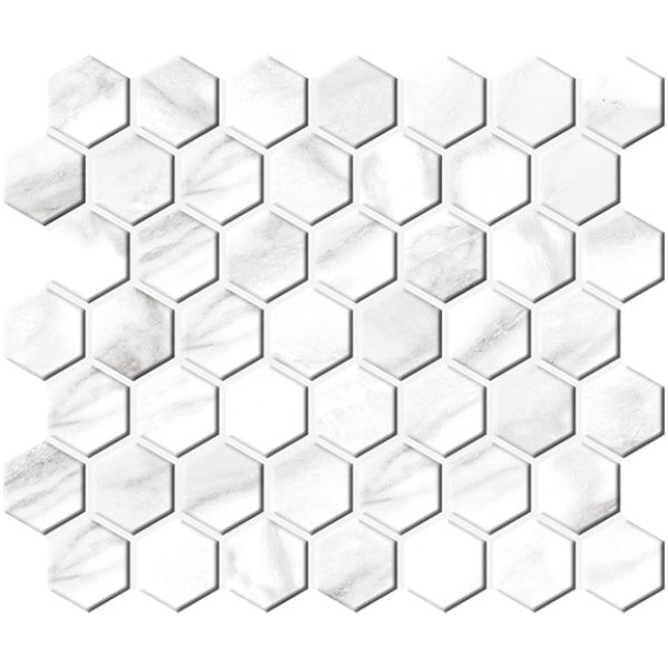 Daltile Perpetuo 12" X 14" Hexagon Mosaic Brilliant White