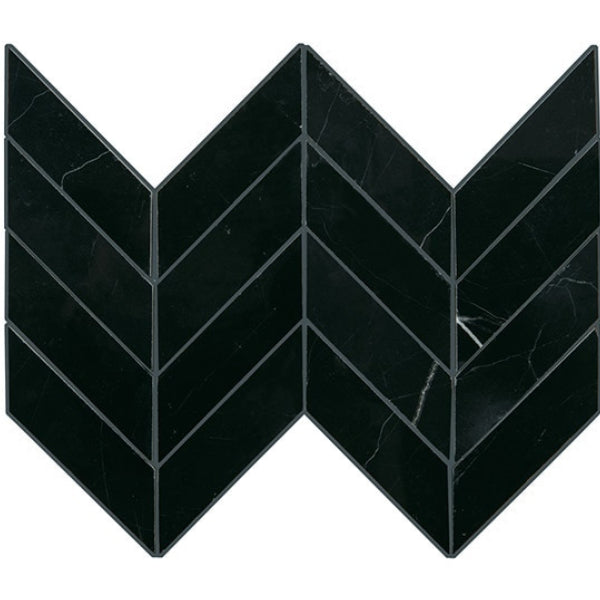 Daltile Pietra Divina 14" X 14" Chevron Nero Marquina