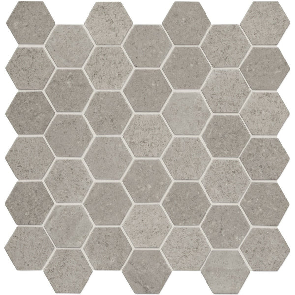 Daltile  Raine 12" X 12" Hexagon Cumulus Grey