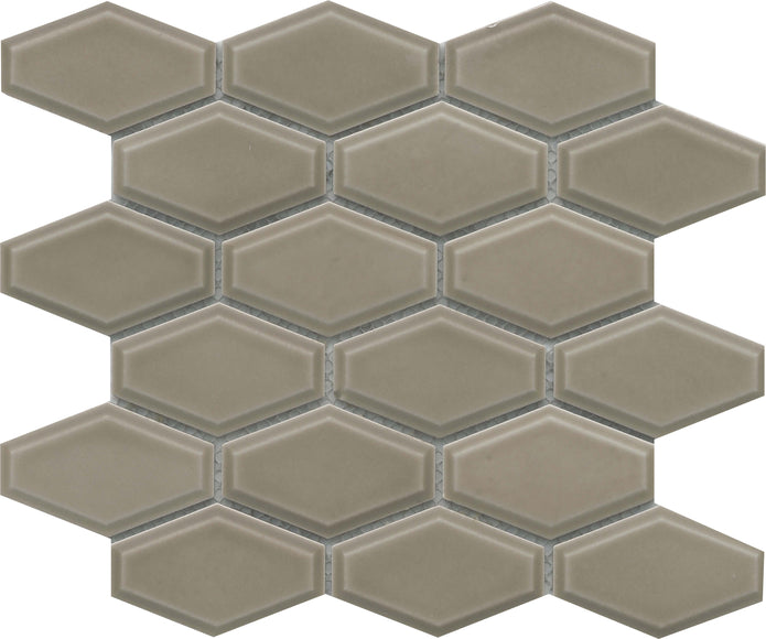 Emser Reward 10"x11" Hexagon Mosaic 2"x4" Polished Taupe