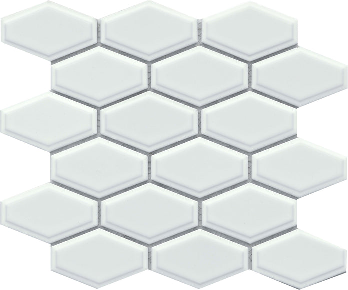 Emser Reward 10"x11" Hexagon Mosaic 2"x4" Polished White