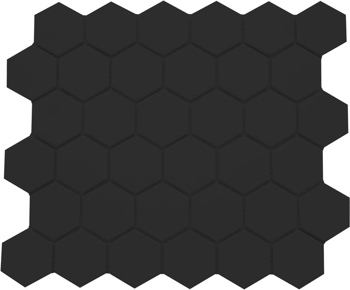 Emser Rezone 11"x13" Hexagon Mosaic 2"x2" Matte Black