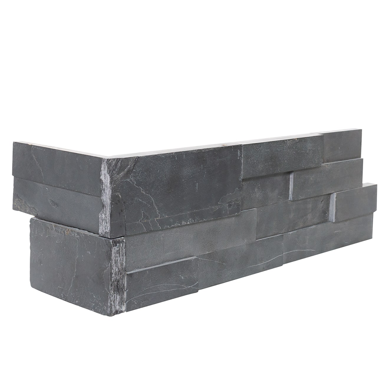 Bedrosians Stone Ledgers 6" X 24" Ledger Corner Natural Cleft Andhra Black