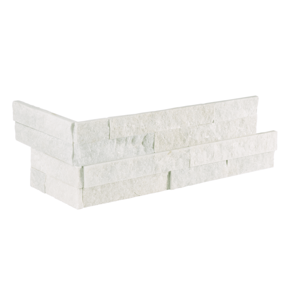 Bedrosians Slate 6" X 24" Ledger Corner Split Face Glacier White