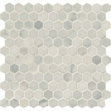 MS International Natural Stone Marble 12" x 12" Hexagon 1" Mosaic Arabescato Carrara