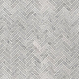 MS International Natural Stone Marble 12" x 12" Herringbone 1" x 3" Mosaic Carrara White