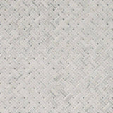 MS International Natural Stone Marble 12" x 12" Basketweave Mosaic  Carrara White 9.6Mm