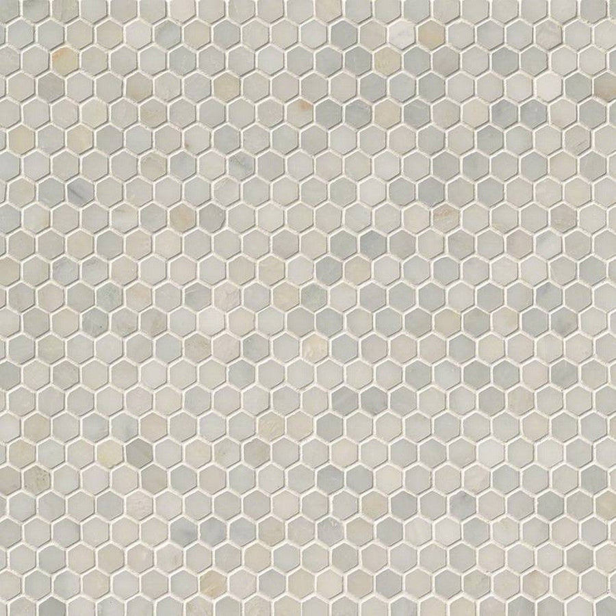 MS International Natural Stone Marble 12" x 12" Hexagon 1" Mosaic Greecian White