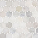 MS International Natural Stone Marble 12" x 12" Hexagon 2" Mosaic Greecian White