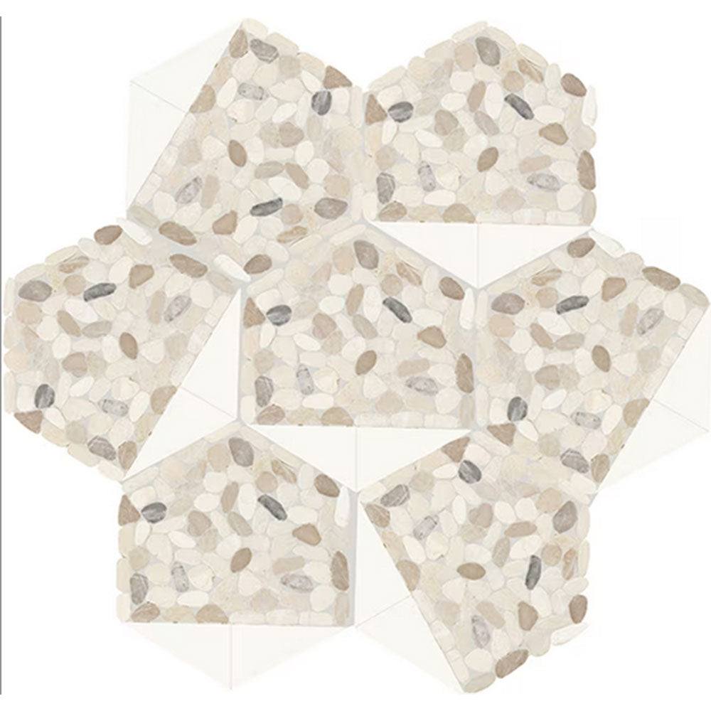 Daltile Pebble Oasis 12" X 10" Tri-Hex Pebble Seashell