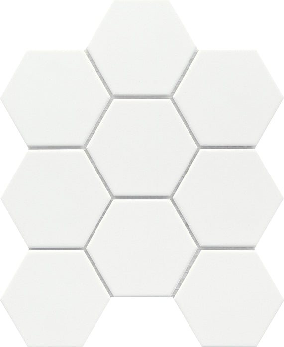 Emser Source 9"x10" Hexagon Mosaic 3" Pure White