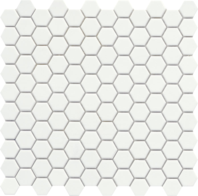 Emser Source 11"x11" Hexagon Mosaic 1"x1" Pure White