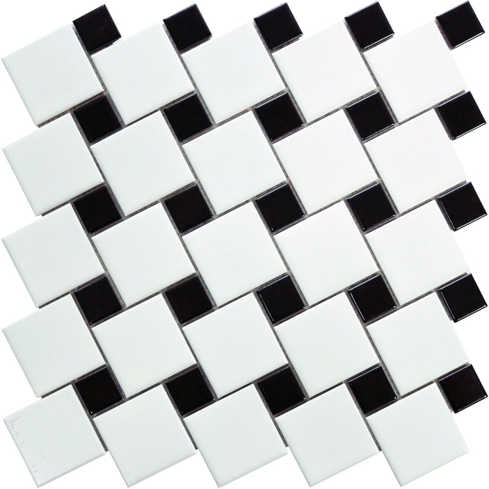 Emser Spin 11"x11" Dot Mosaic  Black