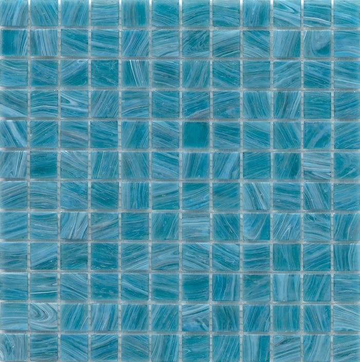 Emser Swirl 12"x12" Mosaic 1"x1" Polished Aqua