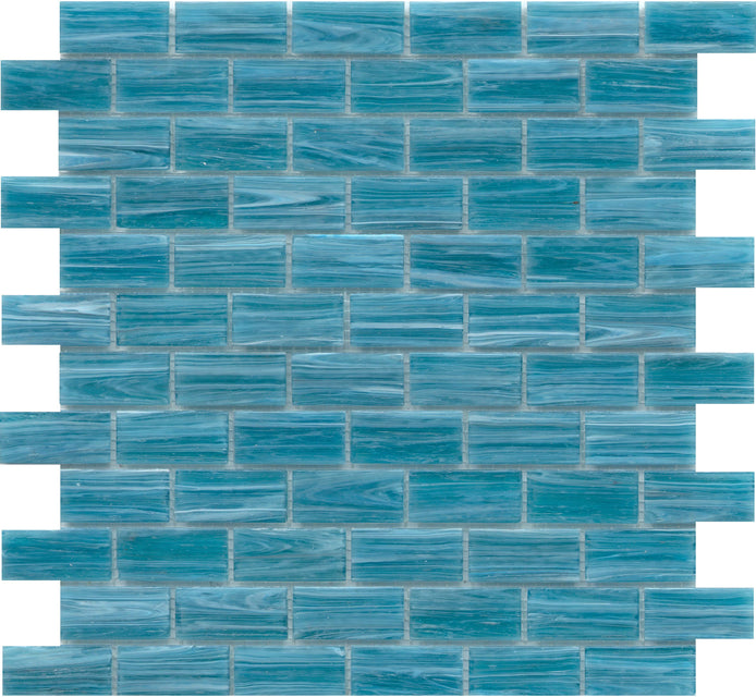 Emser Swirl 12"x12" Mosaic 1"x2" Polished Aqua