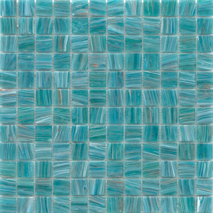 Emser Swirl 12"x12" Mosaic 1"x1" Polished Teal