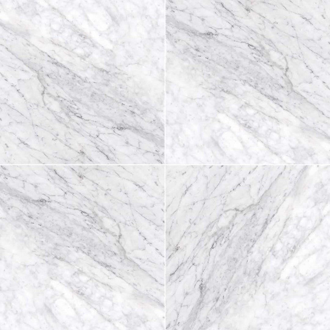 MS International Natural Stone Marble 12" x 12" Polished Carrara White (C)