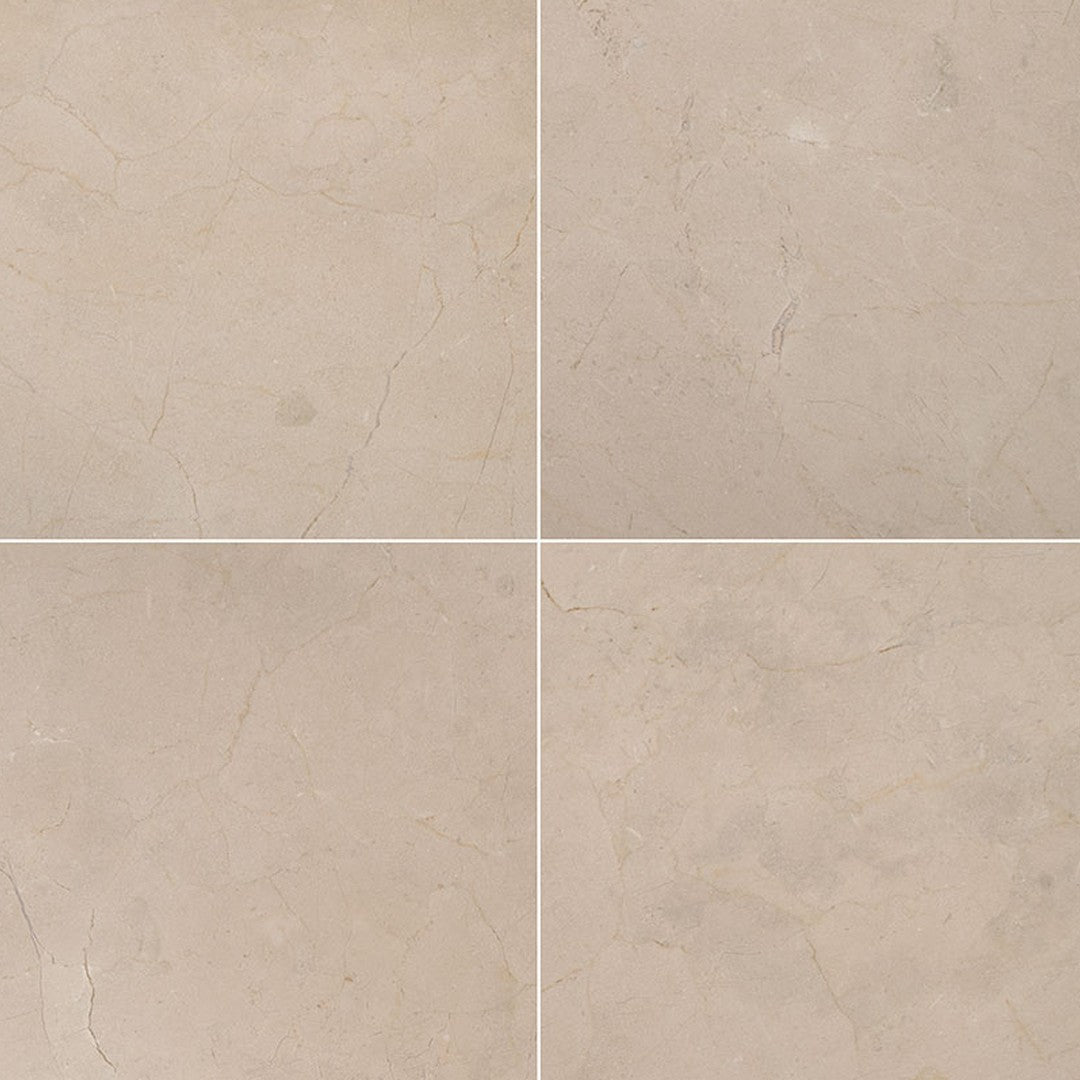 MS International Natural Stone Marble 12" x 12" Honed Crema Marfil Select