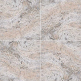 MS International Travertine 12" x 12" HF Silver