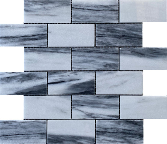 Emser Talento 12" X 12" OFFset Mosaic 2" X 4" Polished  Gris 