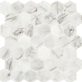 Daltile Marble 2" Hexagon Polished Venetian Calacatta