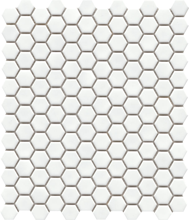 Emser Influence 10"x12" Hexagon Mosaic 1"x1" Matte White