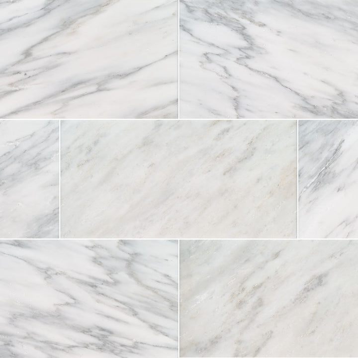 MS International Natural Stone Marble 12" x 24" Honed Arabescato Cararra