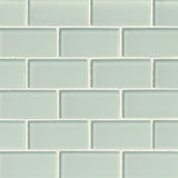 MS International Decorative Mosaic 12" x 12" Subway 2" x 4" Arctic Ice 