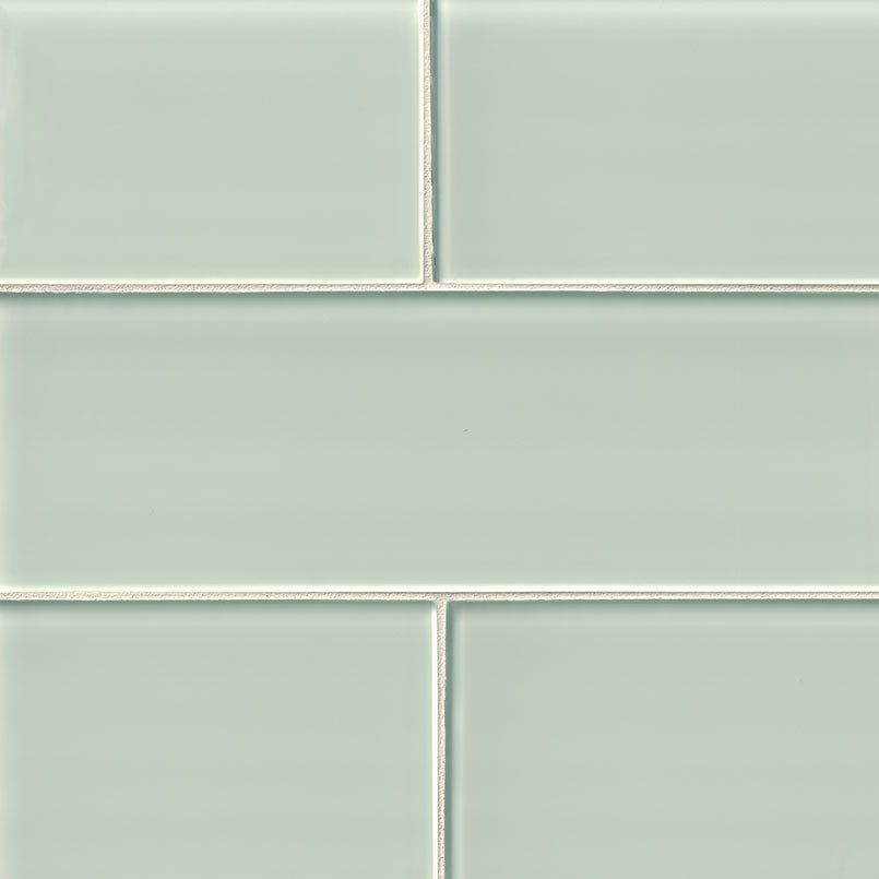 MS International Decorative Mosaic 12" x 12" Subway 4" x 12" Arctic Ice 