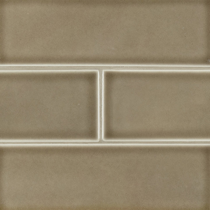 MS International Highland Park 12" x 12" Mosaic 4" x 12" Glossy Artisan Taupe