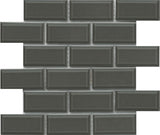 Emser Reward 11"x12" Beveled Off-set Mosaic 2"x4" Polished Gray