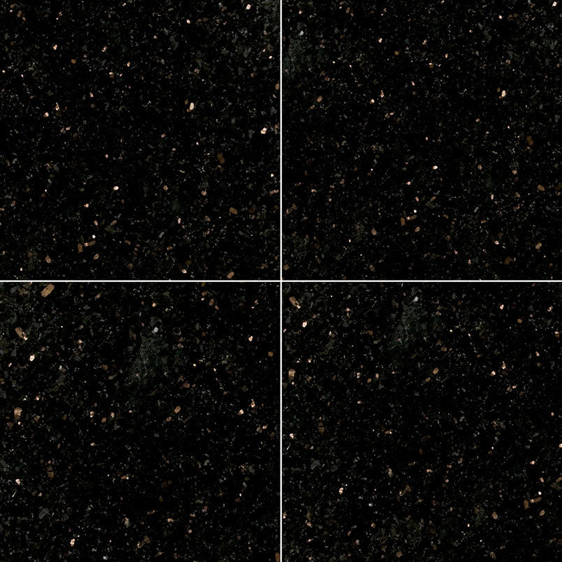 MS International Natural Stone Granite 12" x 12" Classic Black Galaxy