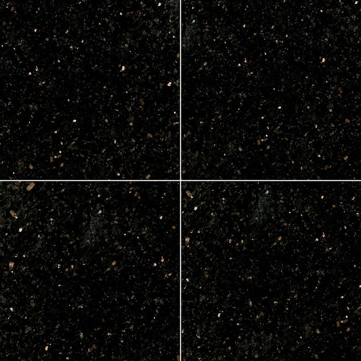 MS International Natural Stone Granite 12" x 12" Polished Black Galaxy