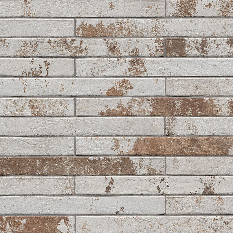 MS International Brickstone 2" x 18" Brick Matte Rustique White 