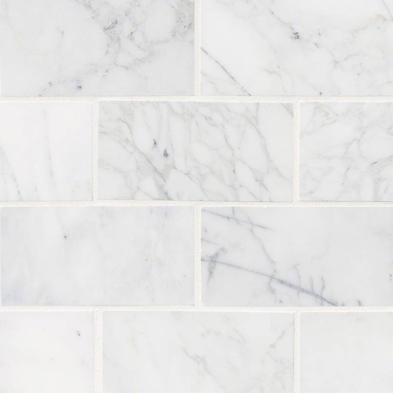 MS International Natural Stone Marble 12" x 12" Honed 3" x 6" Calacatta Cressa