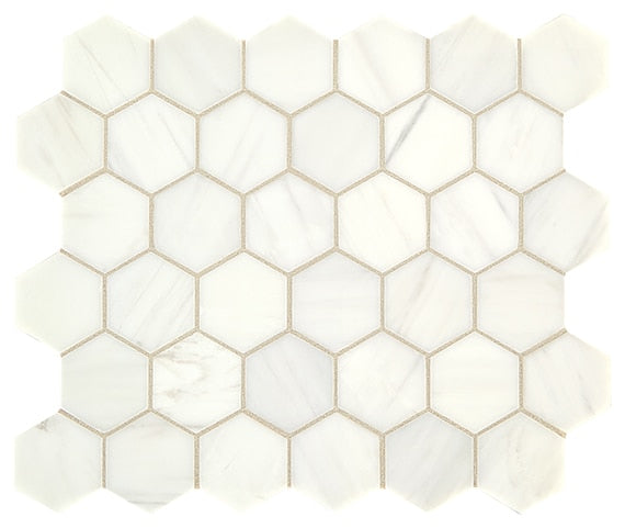 Daltile Marble 2" Hexagon Honed Contempo White