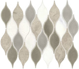 Daltile Decorative Accents 11" X 13" Leaf Mosaic 2" X 3" Lumia Leaf Gray