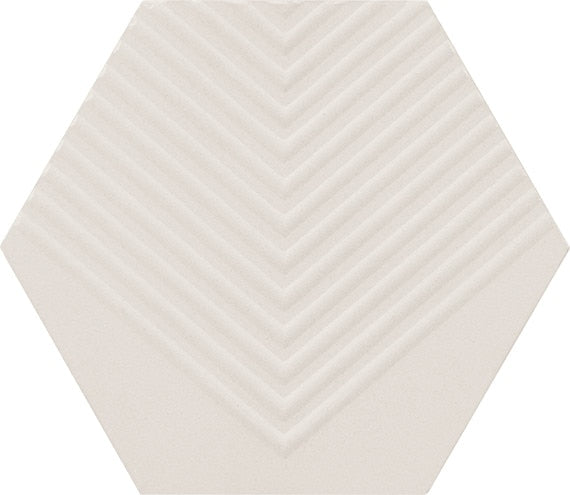 Marazzi Rhyme And Reason 4" X 5" Hexagon Ripple Mix  Bone