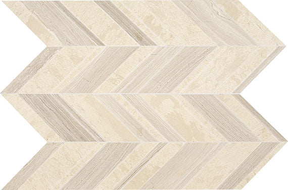 Daltile Decorative Accents 22" X 12" Chevron Mosaic Fusion Blanc