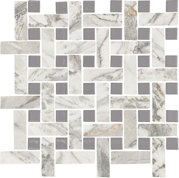 Daltile Divinium 13" X 13" Basketweave Mosaic 1" X 3" Zion