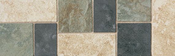 Daltile Continental Slate 4" X 12" Deco Beige / Green / Black