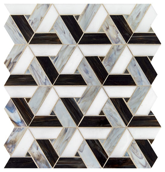 Daltile Vivify 13" X 15" Trapezoid Mosaic 1" X 3" Midnight Dream