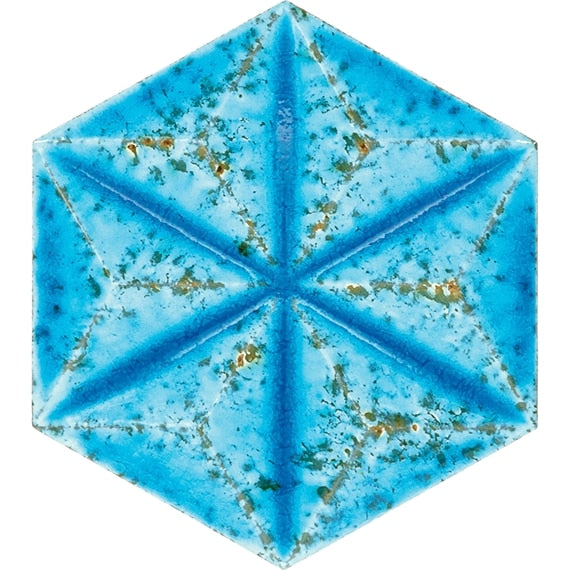 Daltile Stare Fyre 7" X 7" Hexagon Aquamarine Blue