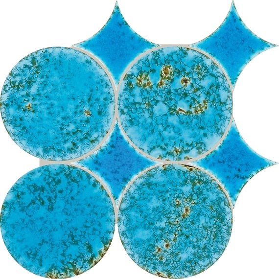 Daltile Stare Fyre 6"   Spike/Circle Aquamarine Blue