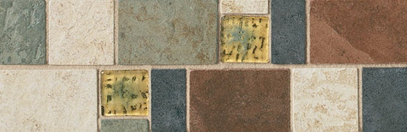 Daltile Continental Slate 4" X 12" Deco Beige / Red/ Green / Black