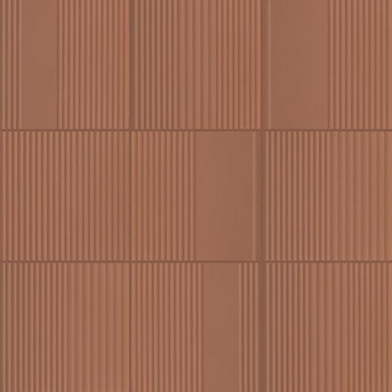 Marazzi Rhyme And Reason 6" X 6" Ripple Mix  Warm Terracotta